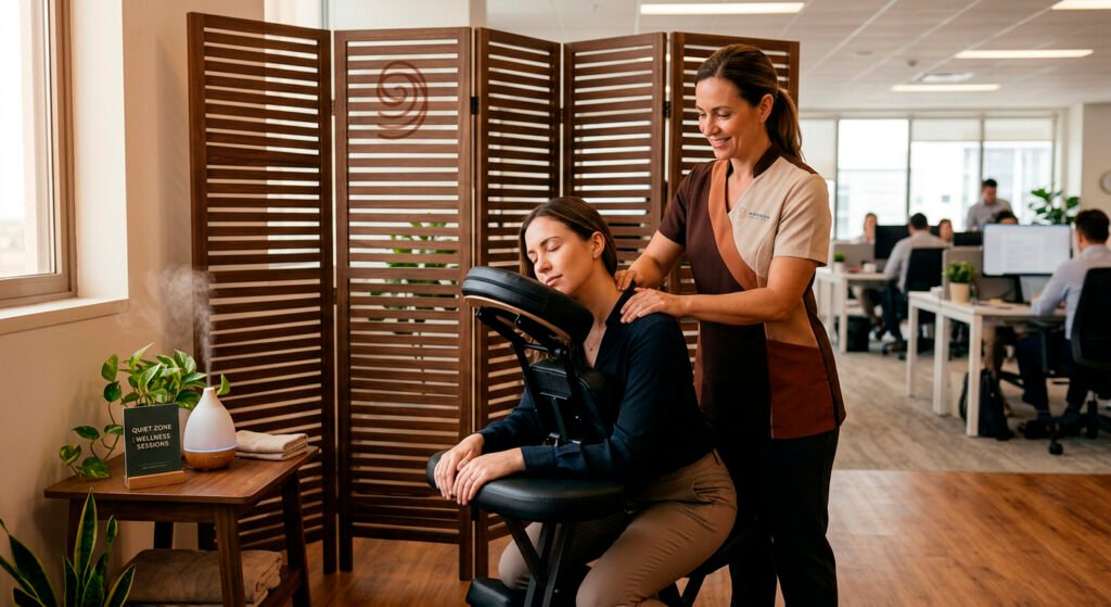 Cómo Organizar Masaje en la Empresa: Guía Práctica para RRHH - Anveda Massage Therapy - Quik Massage - Masaje para Oficinas Barcelona
